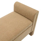 Banc Teddy moderne avec accoudoirs et rangement, grand repose-pieds rembourré, banc de fenêtre confortable