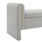Banc Teddy moderne avec accoudoirs et rangement, grand repose-pieds rembourré, banc de fenêtre confortable