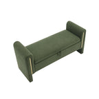 Banc Teddy moderne avec accoudoirs et rangement, grand repose-pieds rembourré, banc de fenêtre confortable