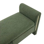 Banc Teddy moderne avec accoudoirs et rangement, grand repose-pieds rembourré, banc de fenêtre confortable