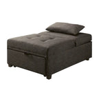 Fauteuil futon capitonné convertible en tissu contemporain