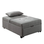 Fauteuil futon capitonné convertible en tissu contemporain