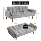 75.39 Canapé-lit, canapé convertible avec oreillers, meuble causeuse pliable pour salon