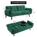75.39 Canapé-lit, canapé convertible avec oreillers, meuble causeuse pliable pour salon