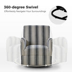 Fauteuil pivotant traditionnel avec motif à rayures jacobéennes, lot de 2