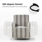 Fauteuil pivotant traditionnel avec motif à rayures jacobéennes, lot de 2