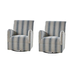 Fauteuil pivotant traditionnel avec motif à rayures jacobéennes, lot de 2