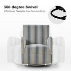 Fauteuil pivotant traditionnel avec motif à rayures jacobéennes, lot de 2
