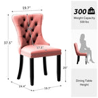 Chaise de salle à manger capitonnée en velours avec pieds en bois massif, lot de 6
