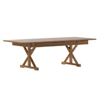 Table de salle à manger pliante rectangulaire rustique en pin massif, 8' x 40