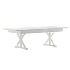 Table de salle à manger pliante rectangulaire rustique en pin massif, 8' x 40