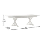 Table de salle à manger pliante rectangulaire rustique en pin massif, 8' x 40
