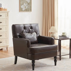Lot de 2 fauteuils rembourrés avec boutons touffetés et oreiller lombaire beige/gris/bleu clair