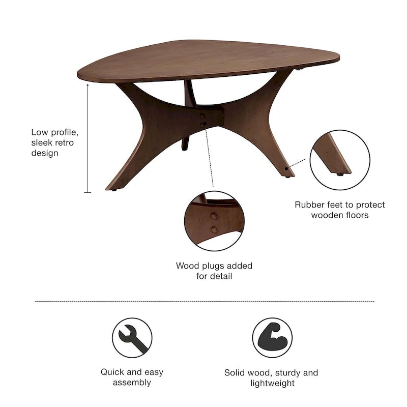 Table basse triangulaire en bois