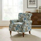 Fauteuil d'appoint traditionnel en polyester avec accoudoirs roulés et garniture cloutée