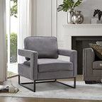 Fauteuil d'appoint moderne avec accoudoirs, Fauteuil de salon rembourré de style Mid-century