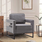 Fauteuil d'appoint moderne avec accoudoirs, Fauteuil de salon rembourré de style Mid-century