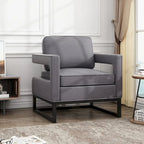 Fauteuil d'appoint moderne avec accoudoirs, Fauteuil de salon rembourré de style Mid-century
