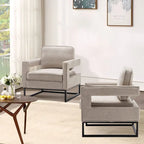 Fauteuil d'appoint moderne avec accoudoirs, Fauteuil de salon rembourré de style Mid-century