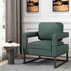 Fauteuil d'appoint moderne avec accoudoirs, Fauteuil de salon rembourré de style Mid-century