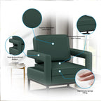 Fauteuil d'appoint moderne avec accoudoirs, Fauteuil de salon rembourré de style Mid-century