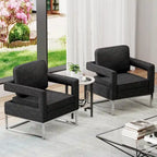 Fauteuil d'appoint moderne avec accoudoirs, Fauteuil de salon rembourré de style Mid-century
