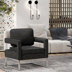 Fauteuil d'appoint moderne avec accoudoirs, Fauteuil de salon rembourré de style Mid-century