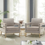 Fauteuil d'appoint moderne avec accoudoirs, Fauteuil de salon rembourré de style Mid-century