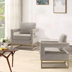 Fauteuil d'appoint moderne avec accoudoirs, Fauteuil de salon rembourré de style Mid-century