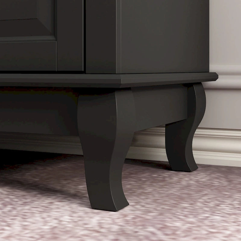 Commode de ferme à 3 tiroirs avec motif d'anneau en bois artisanal
