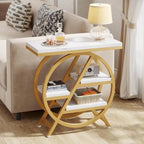 Table d'appoint à 3 niveaux avec rangement pour salon