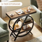 Table d'appoint à 3 niveaux avec rangement pour salon