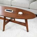 Table basse ovale en bois Rhoda Mid Century Modern