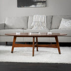 Table basse ovale en bois Rhoda Mid Century Modern