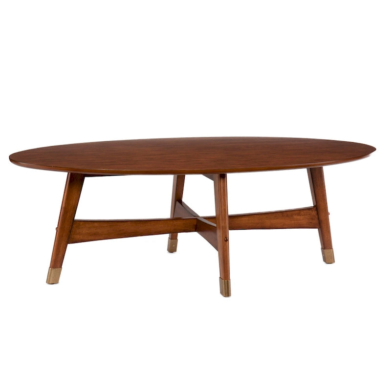 Table basse ovale en bois Rhoda Mid Century Modern