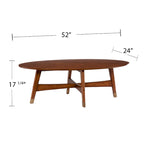 Table basse ovale en bois Rhoda Mid Century Modern
