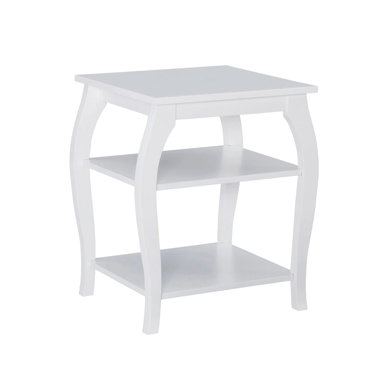 Table d'appoint de ferme Ingrid Wood avec 2 étagères
