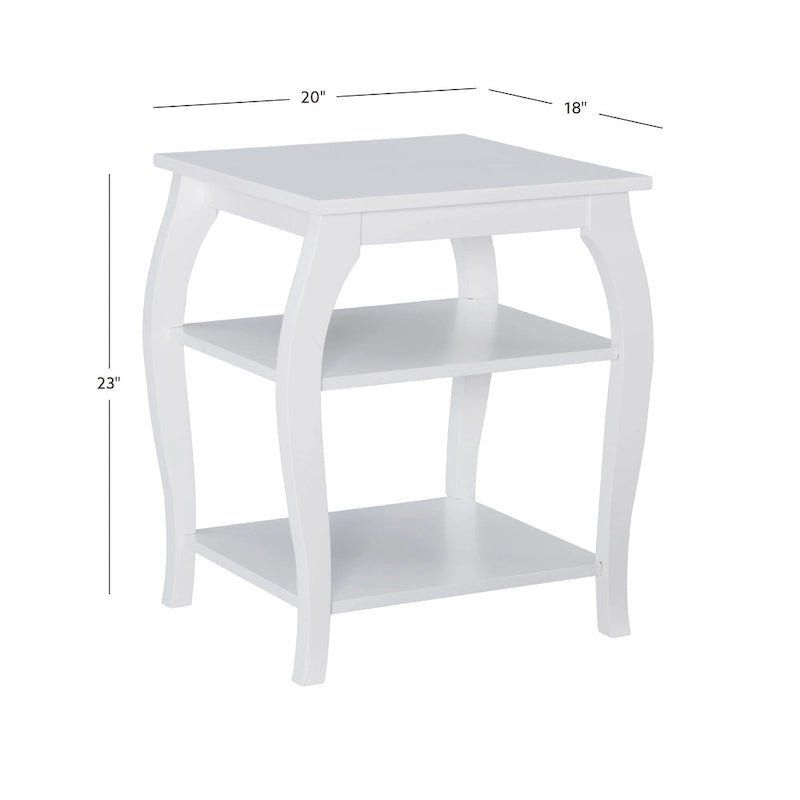 Table d'appoint de ferme Ingrid Wood avec 2 étagères