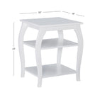 Table d'appoint de ferme Ingrid Wood avec 2 étagères