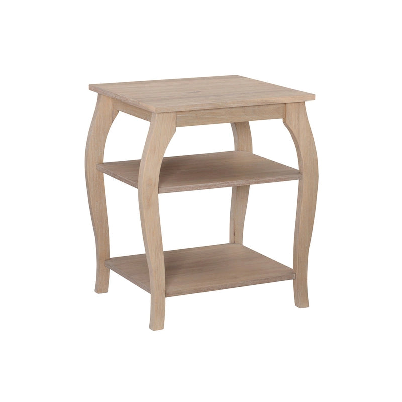 Table d'appoint de ferme Ingrid Wood avec 2 étagères