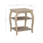 Table d'appoint de ferme Ingrid Wood avec 2 étagères