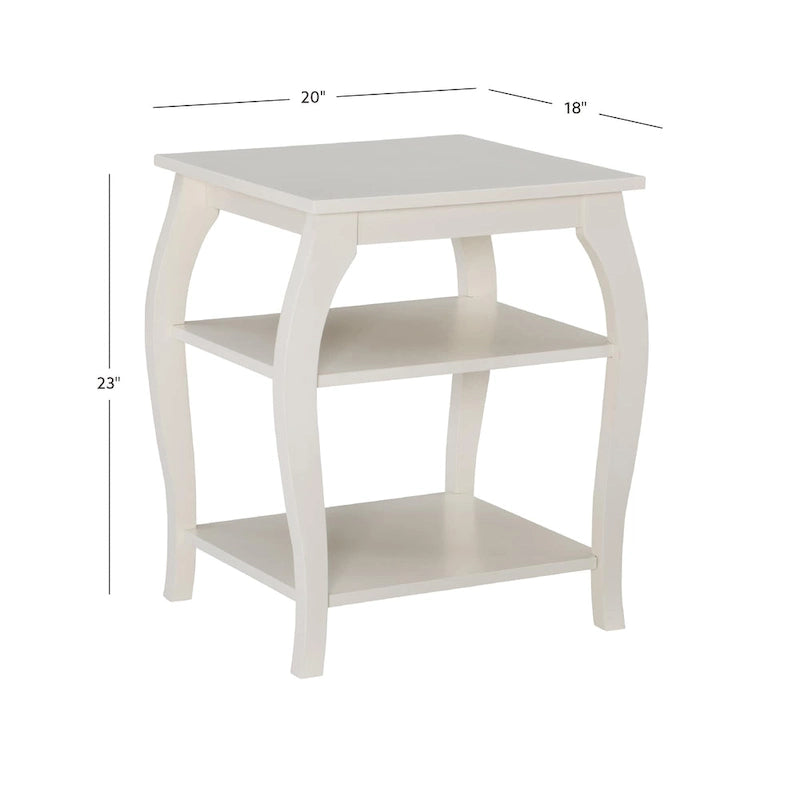 Table d'appoint de ferme Ingrid Wood avec 2 étagères