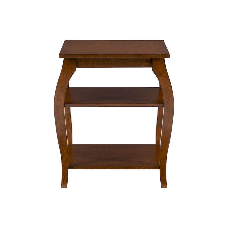 Table d'appoint de ferme Ingrid Wood avec 2 étagères