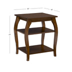 Table d'appoint de ferme Ingrid Wood avec 2 étagères