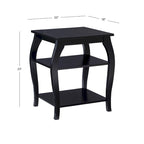 Table d'appoint de ferme Ingrid Wood avec 2 étagères