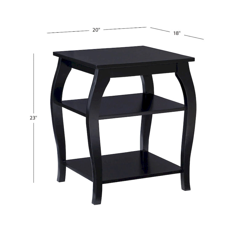 Table d'appoint de ferme Ingrid Wood avec 2 étagères