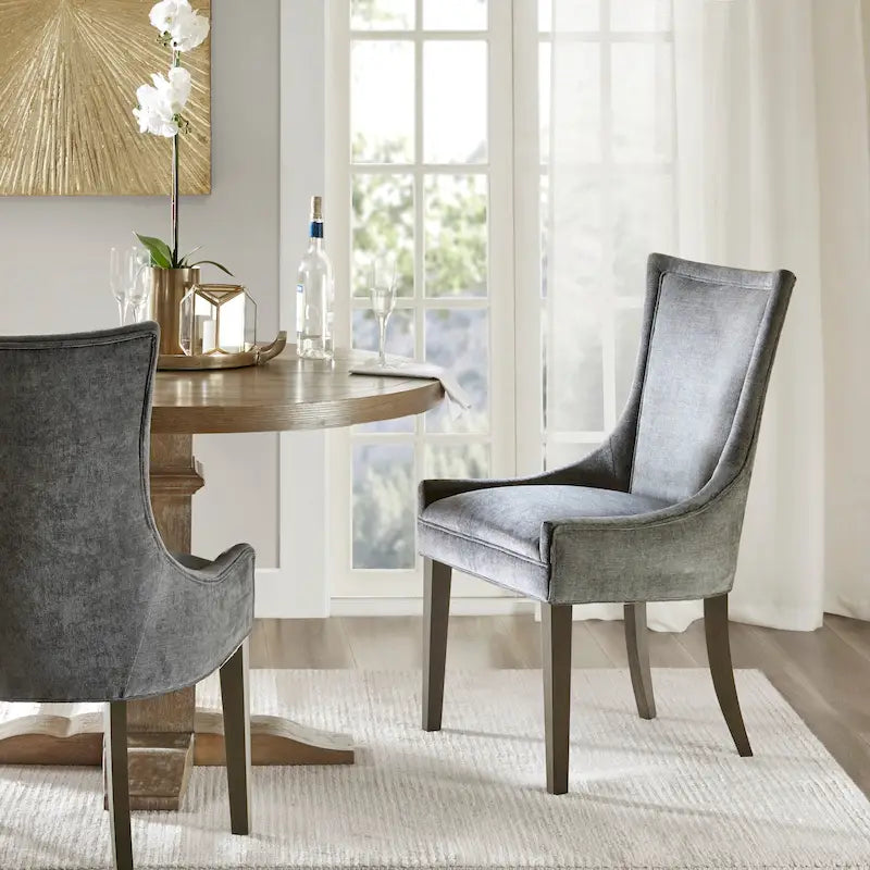 Chaises de salle à manger ultra rembourrées avec pieds en bois (lot de 2)
