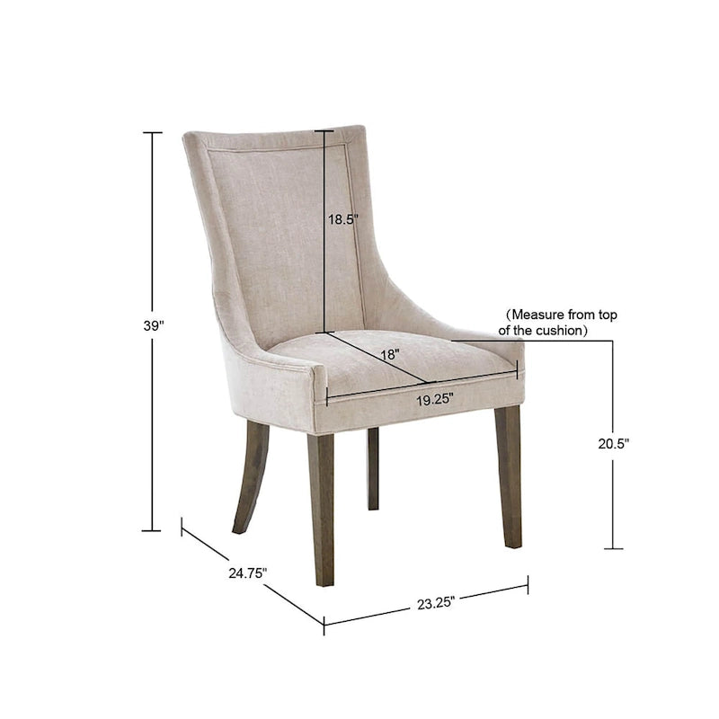 Chaises de salle à manger ultra rembourrées avec pieds en bois (lot de 2)