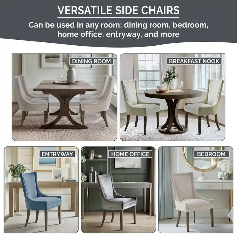 Chaises de salle à manger ultra rembourrées avec pieds en bois (lot de 2)