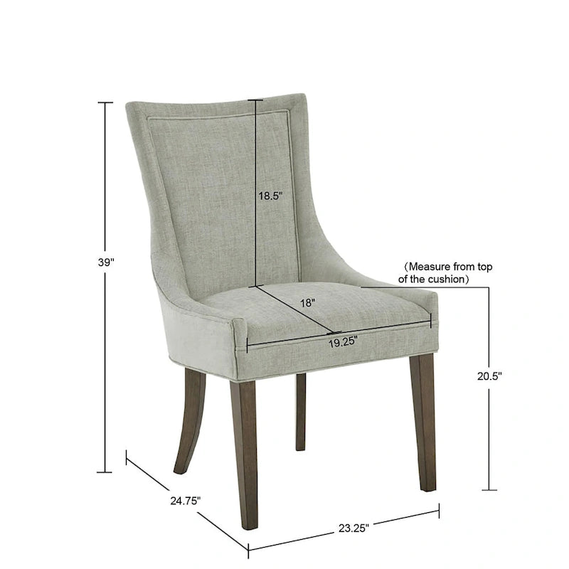 Chaises de salle à manger ultra rembourrées avec pieds en bois (lot de 2)